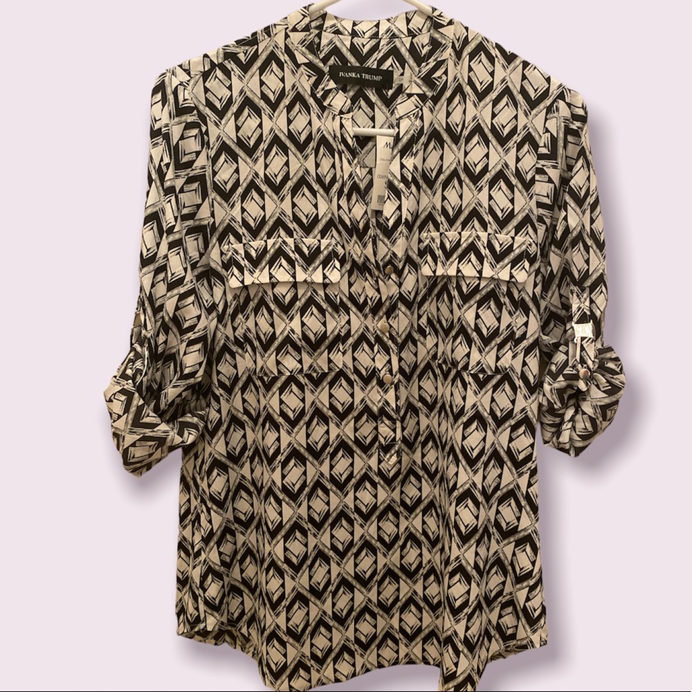 NWT Black and white Ivanka Trump blouse